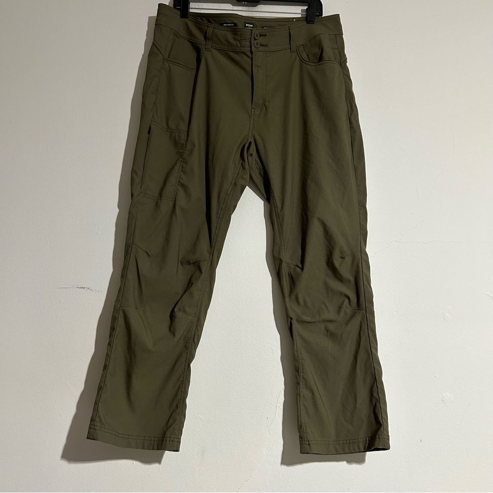 Prana Halle Straight Leg Mid Rise Pants Green 16 Short Gorpcore Outdoor Hiking